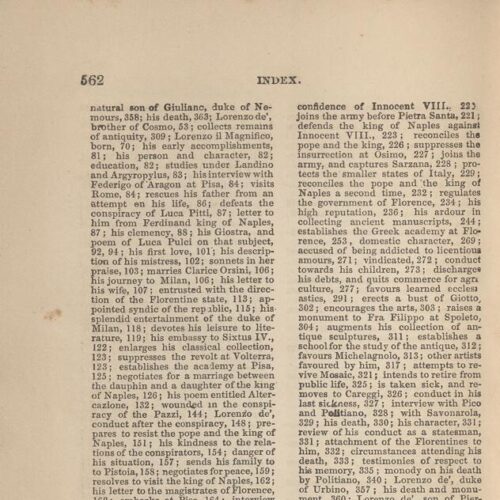 18.5 x 12 cm; 12 s.p. + 564 p. + 48 appendix p. + 2 s.p., l. 1 bookplate CPC and handwritten signature of C. P. Cavafy in bla